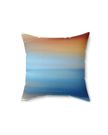 Blue Sea Red Orange Fog 14" x 14" Faux Suede Square Pillow