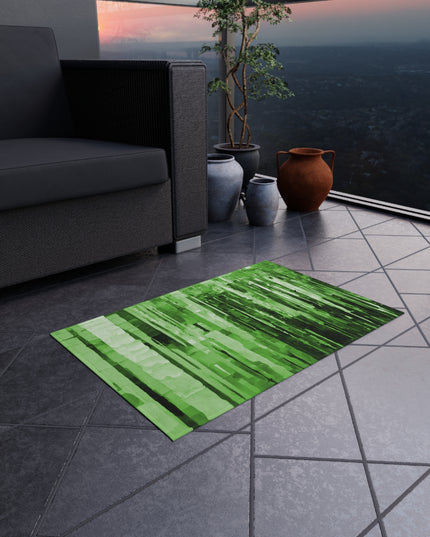 Striped Mint Pastel Fade Outdoor Rug, 24" x 36"