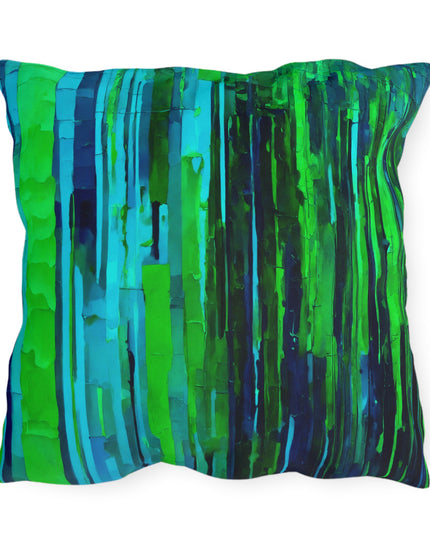 Striped Blue Green 20" x 20" Outdoor Pillow