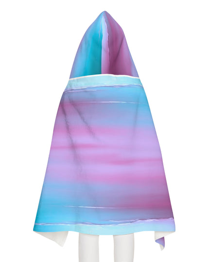 Dark Blue Green Sea Purple Fog Youth Hooded Towel, 24" x 48"