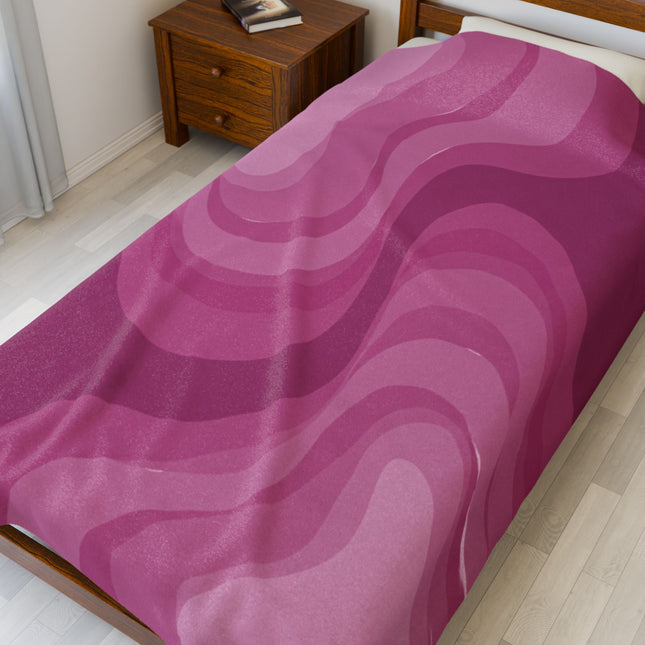 Pinky Mauve Wavey Velveteen Plush Blanket, 60" x 80"