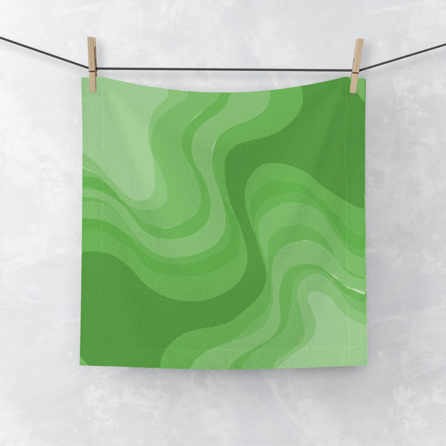 Greenie Meanie Wavey 13" x 13" Face Towel