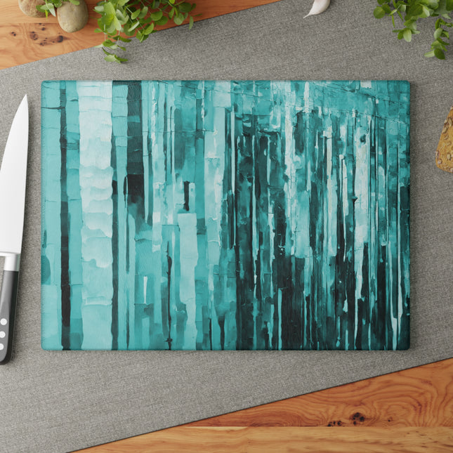 Striped Tif 11" x 15" Glass Cutting Board