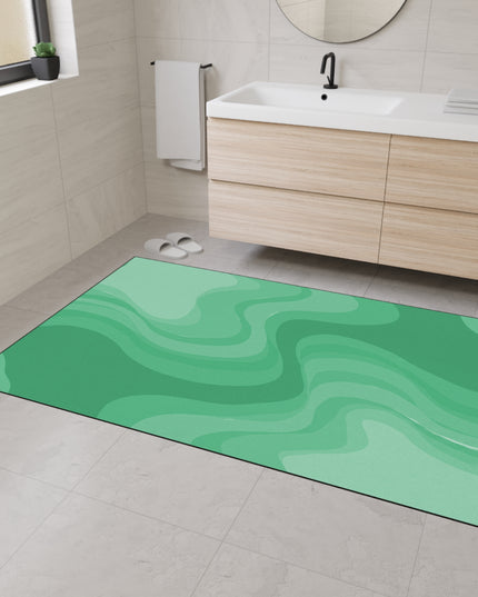 Mint Green Wavey 48" x 72" Heavy Duty Floor Mat