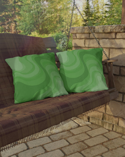 Greenie Meanie Wavey 20" x 20" Outdoor Pillow