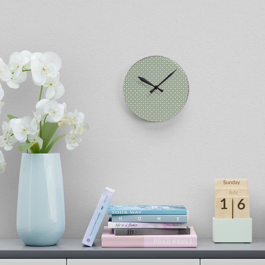 Olive Star-crossed Bodies Acrylic Round Wall Clock, 8" x 8"