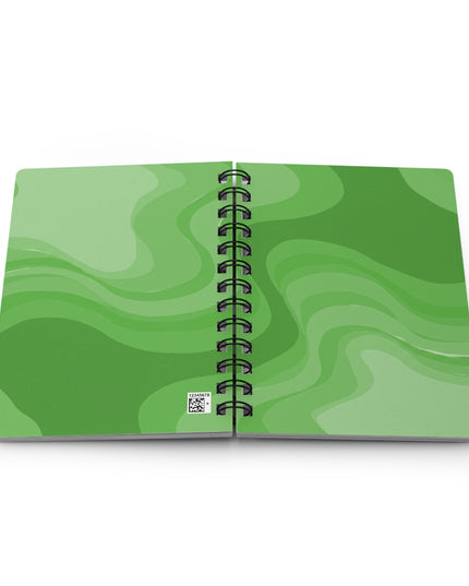 Greenie Meanie Wavey Spiral Bound Journal, 5" x 7" 150 pages