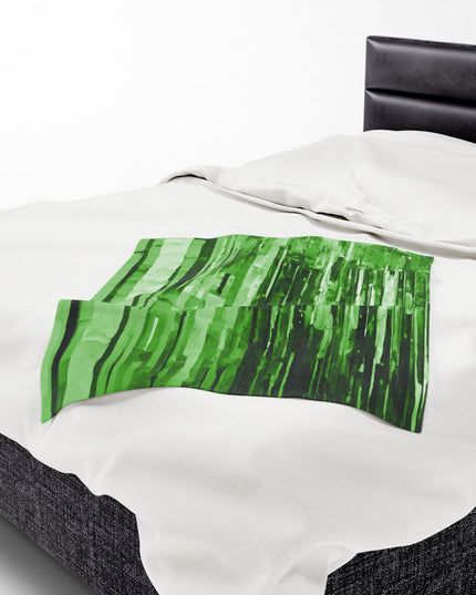 Striped Mint Pastel Velveteen Plush Blanket, 30" x 40"