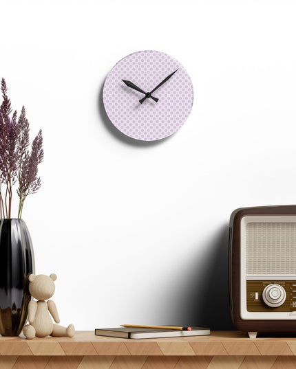 Pink Mornings Star-crossed Bodies Acrylic Round Wall Clock, 8" x 8"