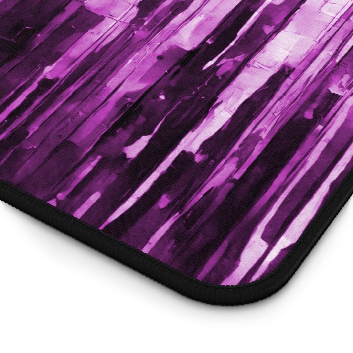 Striped Powder Lavender 12" x 18" Desk Mat