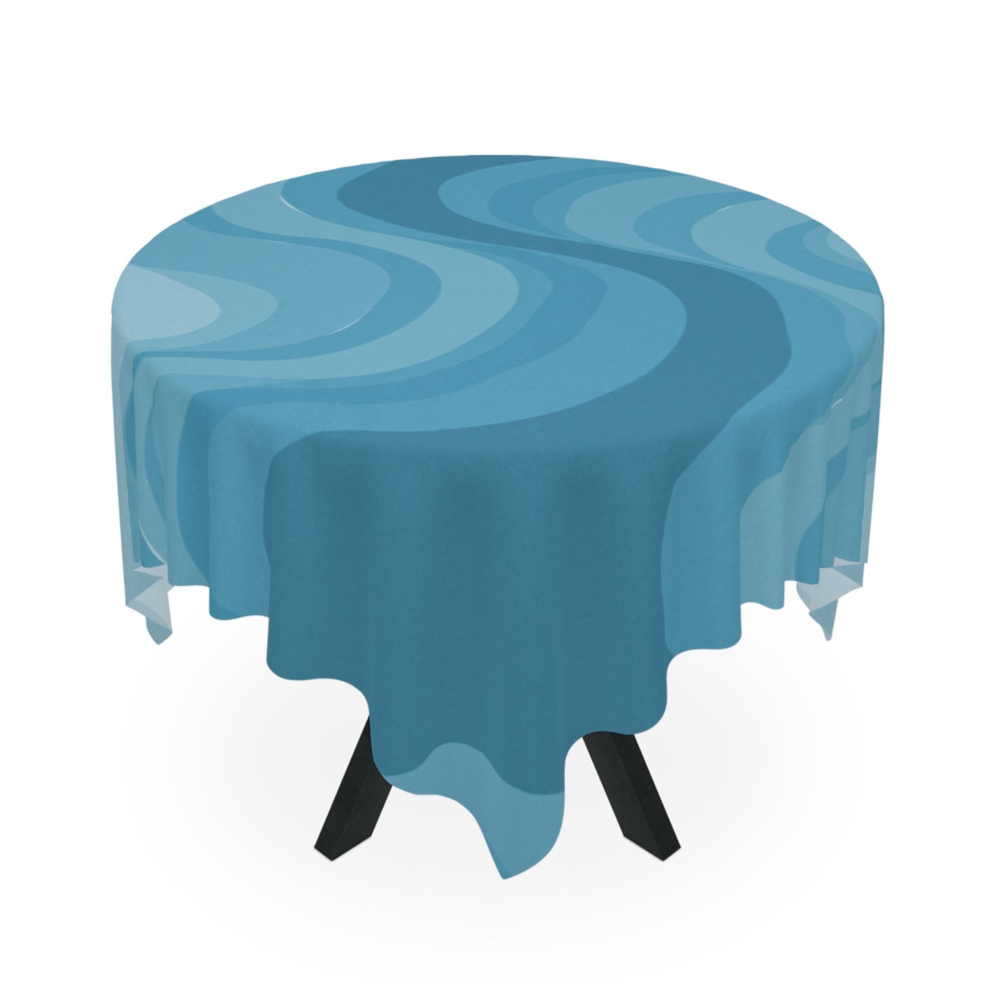 Sky Blue Wavey Tablecloth, 55" x 55"