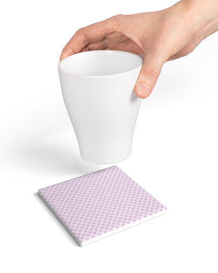 Pink Mornings Star-crossed Bodies Square Ceramic Coaster, 4" x 4"
