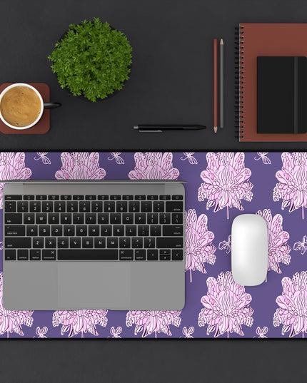 Magenta Floral Butterflies 12" x 22" Desk Mat