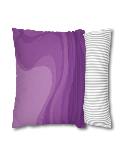 Wavey Purple Wavey Spun Polyester Square Pillowcase, 14" x 14"