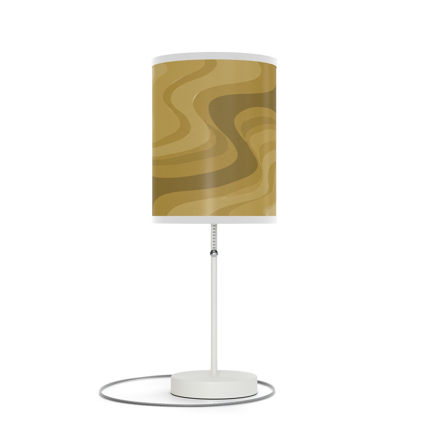 Brown Wavey Table Lamp on a White or Silver Stand, US|CA plug