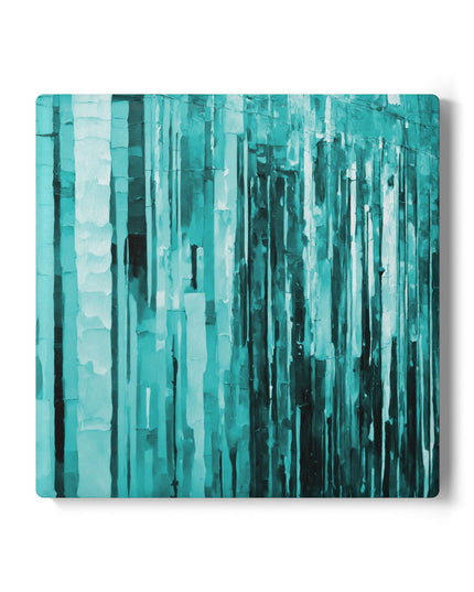 Striped Tif 4" x 4" Square Ceramic Coaster