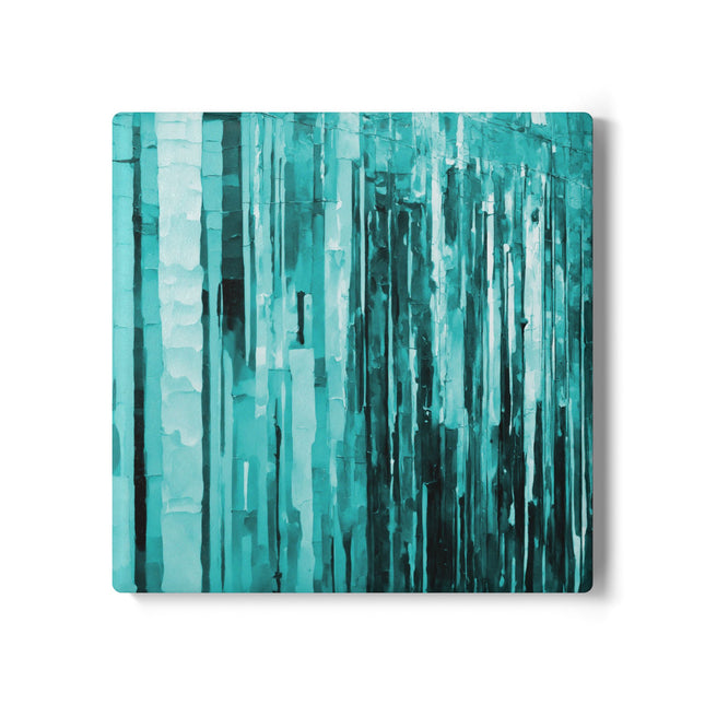 Striped Tif 4" x 4" Square Ceramic Coaster