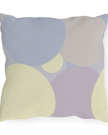 Pastel Soft Blue and Soft White Patches 16" x 16" Outdoor Pillows