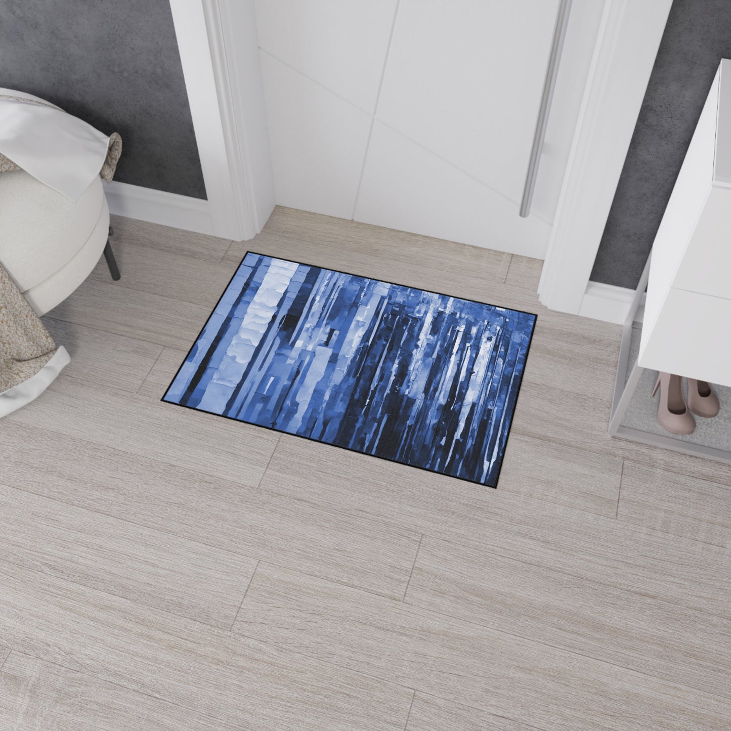 Striped Deep Blue 24" x 36" Heavy Duty Floor Mat