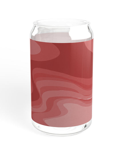 Power Red Wavey Sipper Glass, 16oz