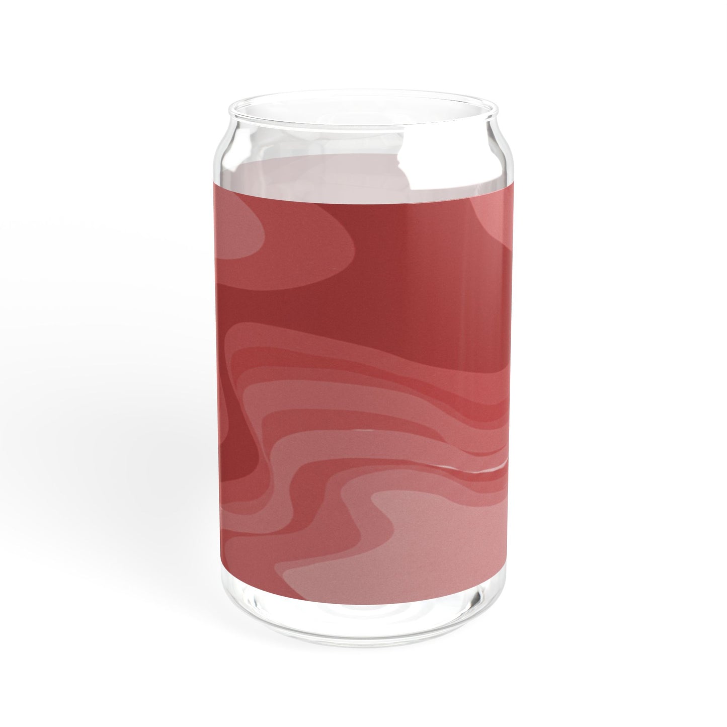 Power Red Wavey Sipper Glass, 16oz