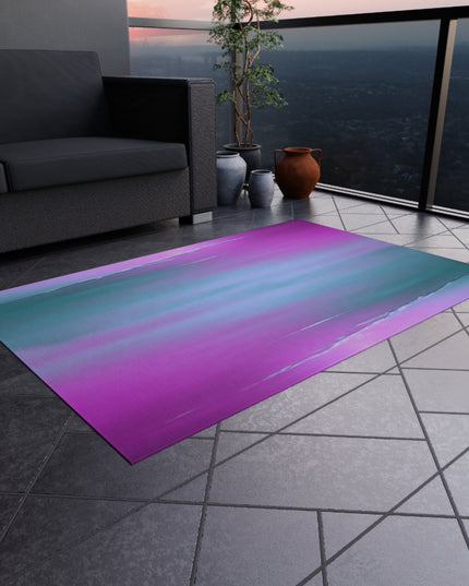 Dark Blue Green Sea Purple Fog 48" x 72" Outdoor Rug