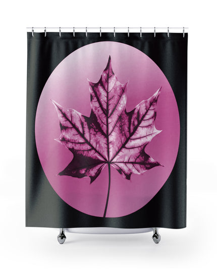 Magenta Maple Leaf Shower Curtains, 71" x 74"
