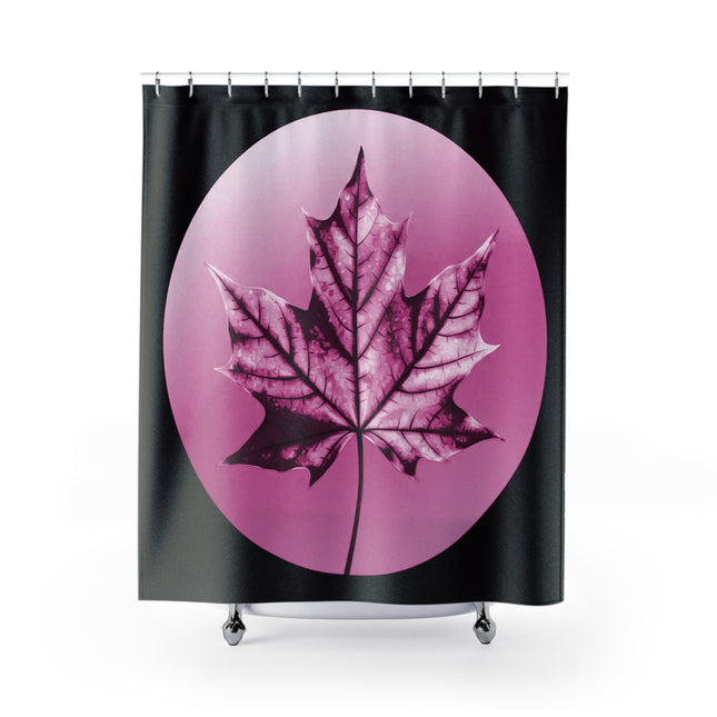 Magenta Maple Leaf Shower Curtains, 71" x 74"