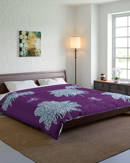 Blue Floral Butterflies 104" × 88" Comforter