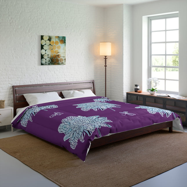 Blue Floral Butterflies 104" × 88" Comforter