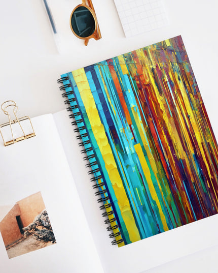Striped Alpha Spiral Notebook - Ruled Line, 6" x 8", 118 pages
