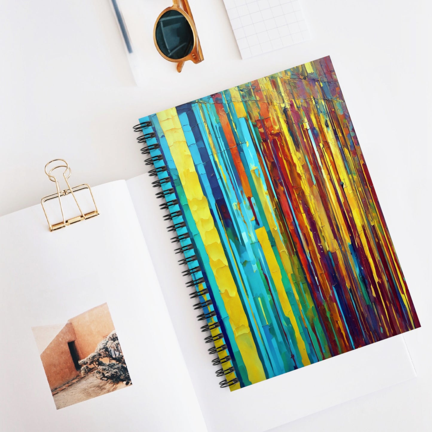 Striped Alpha Spiral Notebook - Ruled Line, 6" x 8", 118 pages