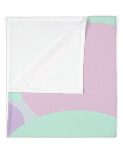 Pastel Peach and Soft Green Patches Baby Swaddle 30″×40″ Blanket
