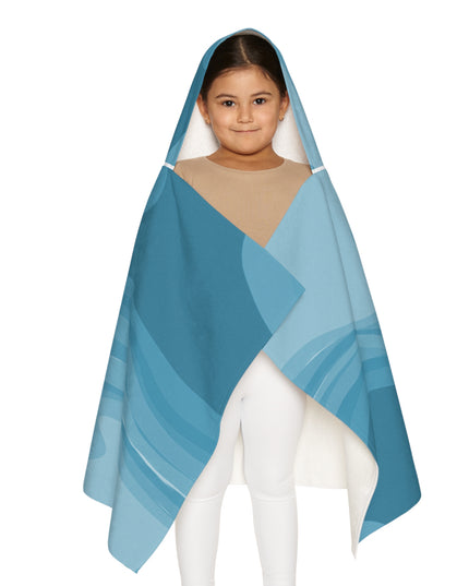 Sky Blue Wavey Youth Hooded Towel, 24" x 48"