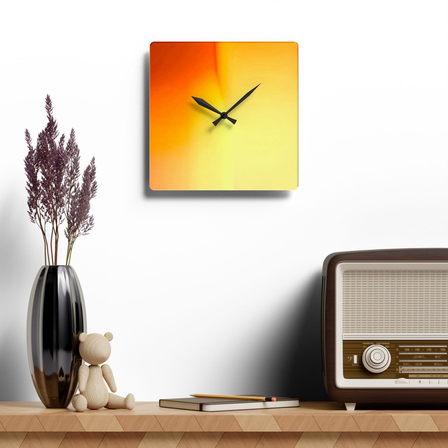 Phoenix Fade Acrylic Wall Clock, Round or Square, 10.75" x 10.75"