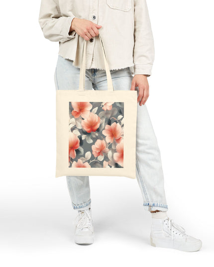 Red Blossom Floral Bunch Cotton Canvas Tote Bag