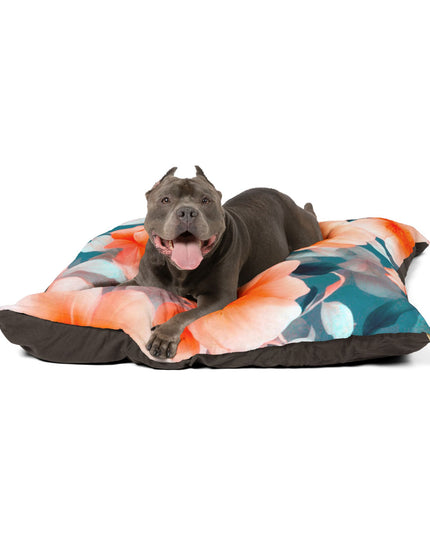 Orange Blossom Floral Bunch Pet Bed, 50" × 40"