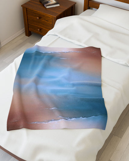 Blue Sea Peach Fog Velveteen Plush Blanket, 30" x 40"