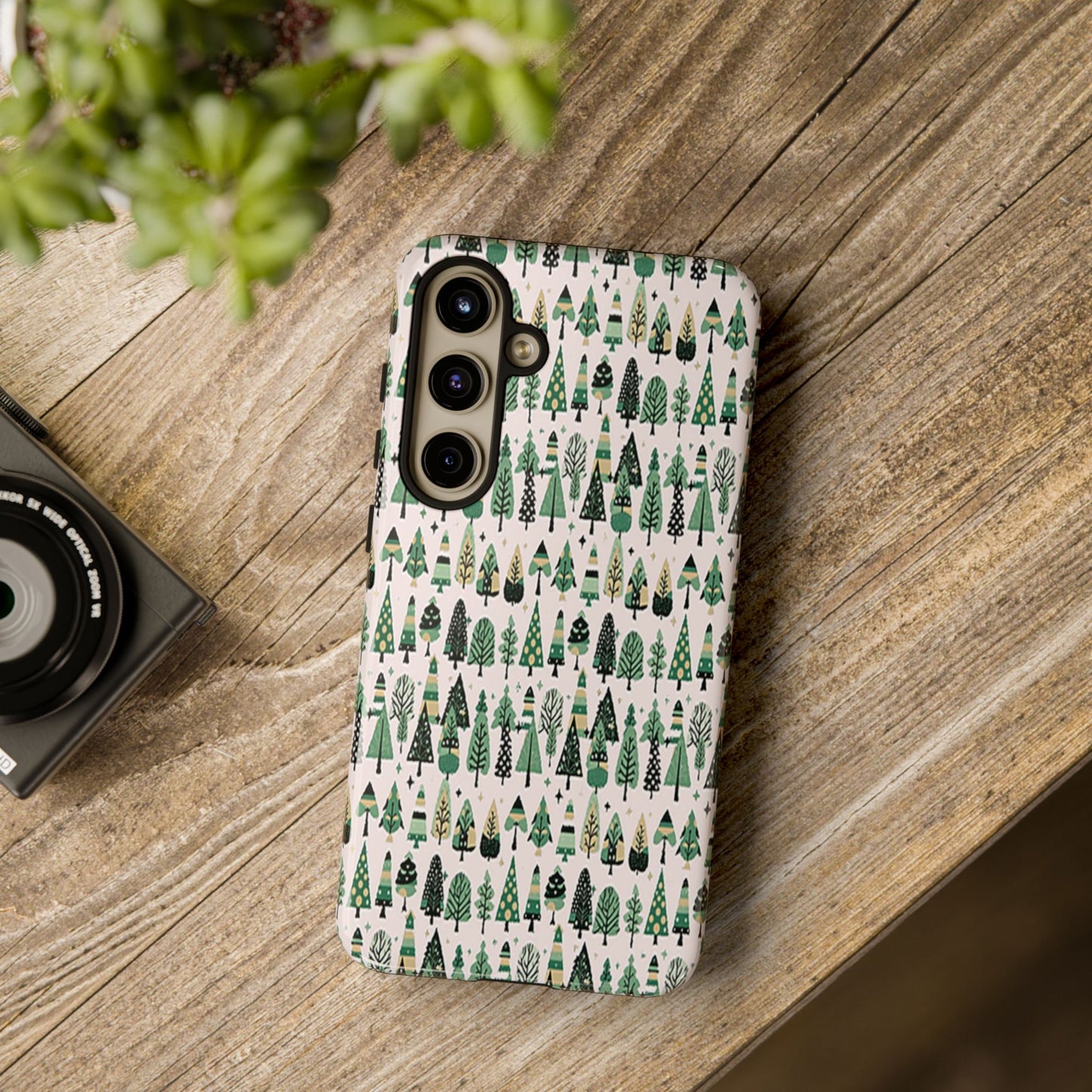 Mini Vintage Green Trees Samsung Galaxy S24 Plus Tough Cases
