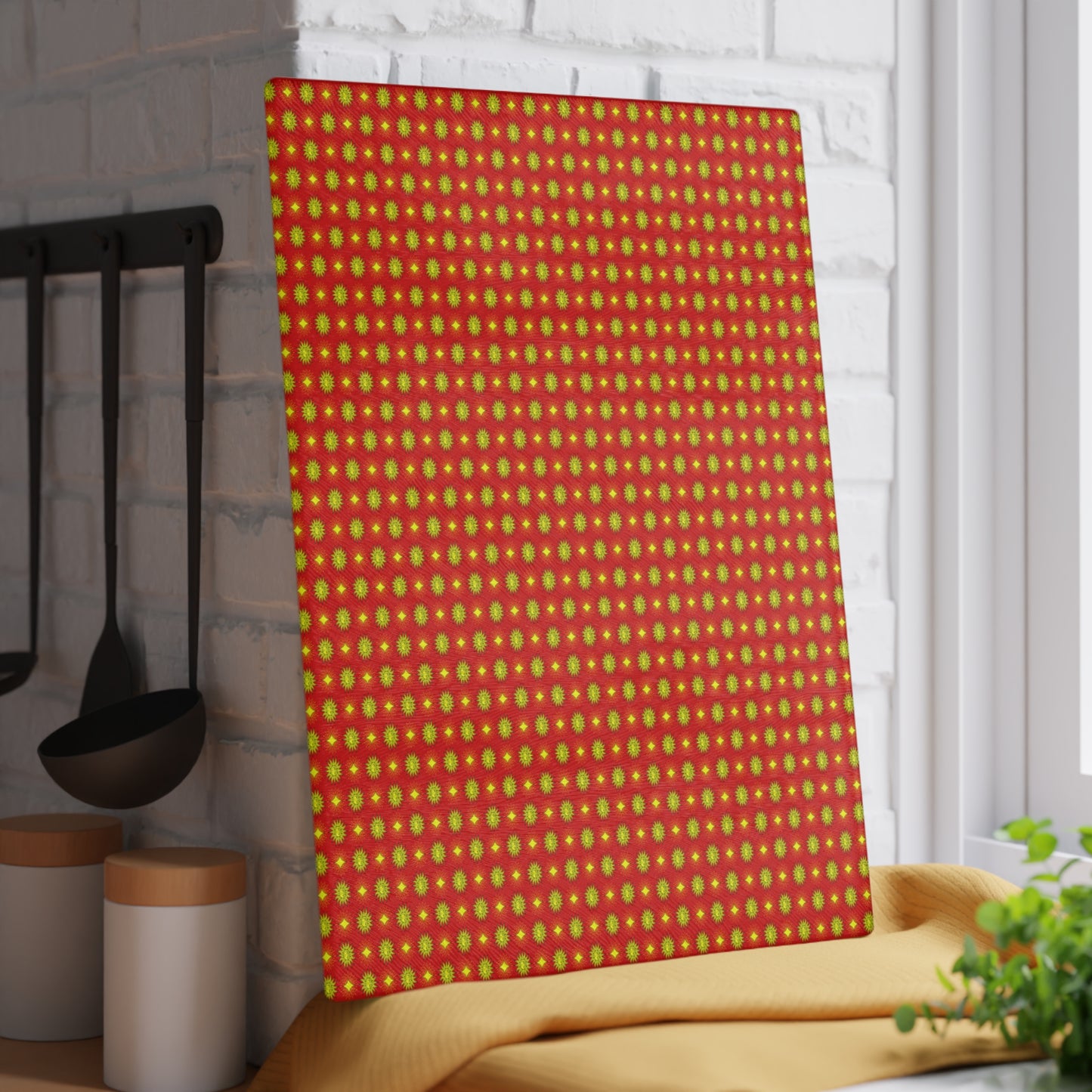 Late Evening Star-crossed Bodies Glass Cutting Board, 11" x 15"