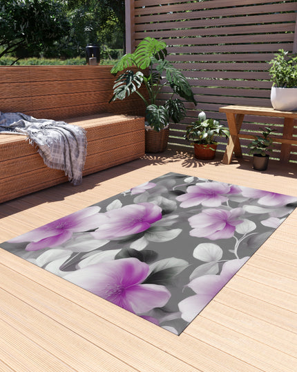Purple Blossom Floral Bunch Outdoor Rug, 48" x 72"
