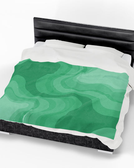 Mint Green Wavey Velveteen Plush Blanket, 60" x 80"