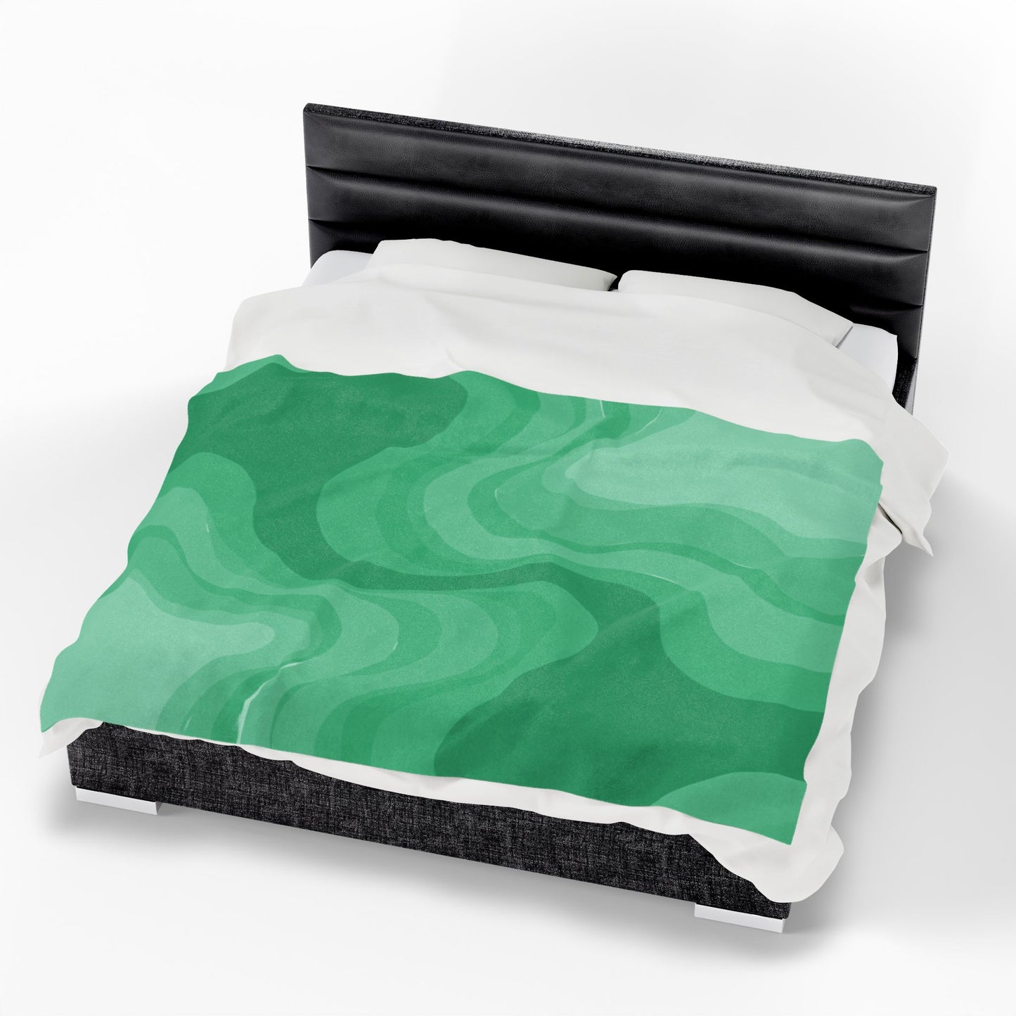Mint Green Wavey Velveteen Plush Blanket, 60" x 80"