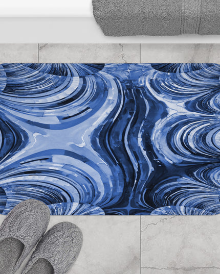 Uzi Spiral Deep Blue 34" x 21" Bath Mat