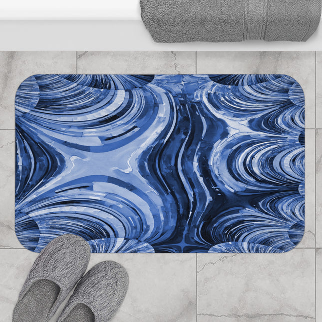 Uzi Spiral Deep Blue 34" x 21" Bath Mat
