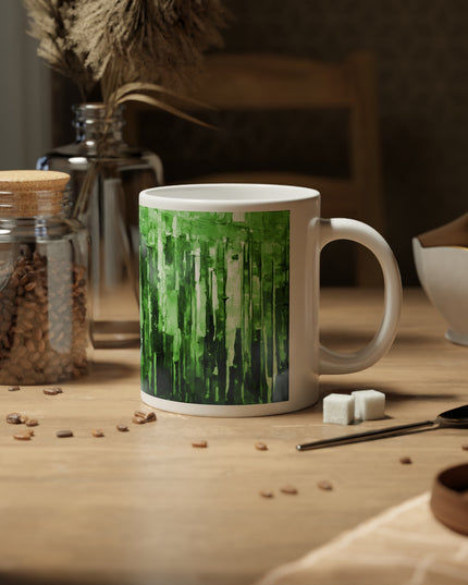 Striped Mint Pastel 20 oz White Glossy Jumbo Mug
