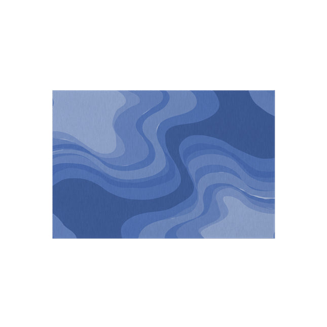 Deep Blue Wavey 48" x 72" Outdoor Rug