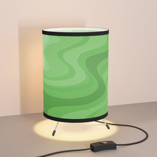 Greenie Meanie Wavey Tripod Lamp with High-Res Printed Shade, US\CA plug