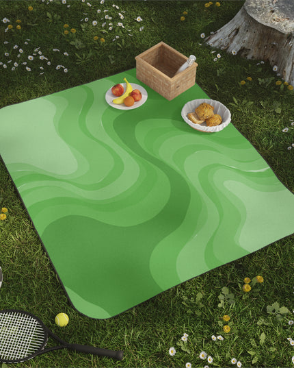 Greenie Meanie Wavey 61" × 51" Picnic Blanket
