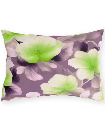 Lime Lavender Floral Bunch Outdoor Pillow, 20" x 14"